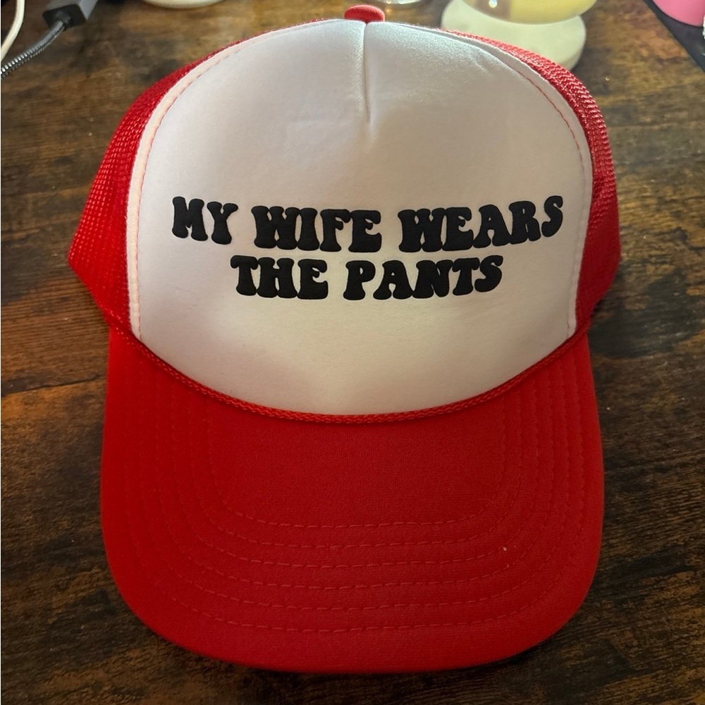 Humorous hat - “My wife wears the pants”